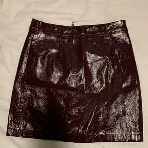 Maroon leather skirt